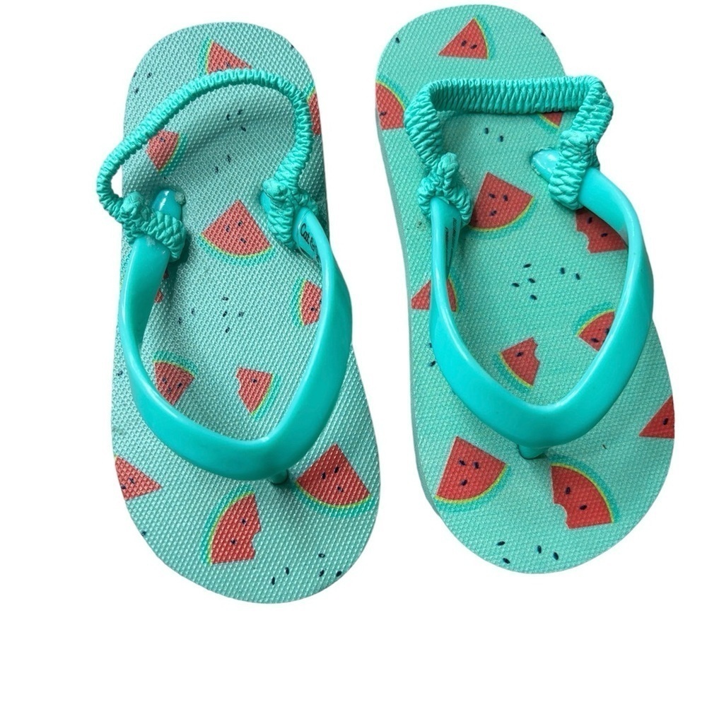 Set of 2 Toddler size 7/8 Thong Sandal flip flop watermelon & strawberry